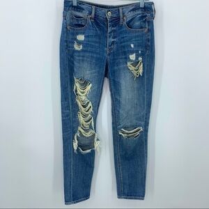 American Eagle Tomgirl Destroyed Denim